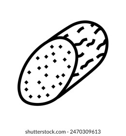 salami sausage meat line icon vector. salami sausage meat sign. isolated contour symbol black illustration