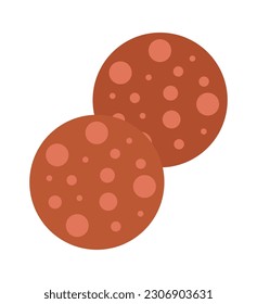 Salami Sausage Slices Vector Illustration