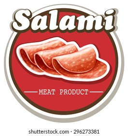 Salami sign with text illustration