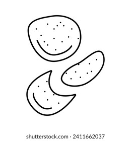 salami slice food cut line icon vector. salami slice food cut sign. isolated contour symbol black illustration