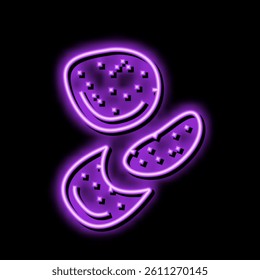 salami slice food cut neon light sign vector. salami slice food cut illustration