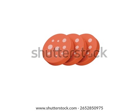 salami slice icon 3d illustration render