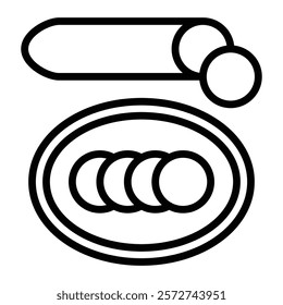 Salami Vector Line Icon Design