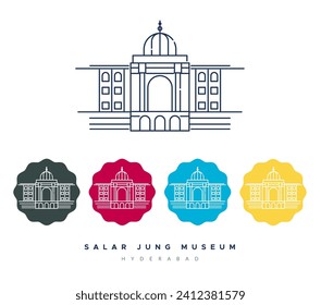 Salar Jung Museum - Hyderabad, Telangana - Stock Illustration as EPS 10 File