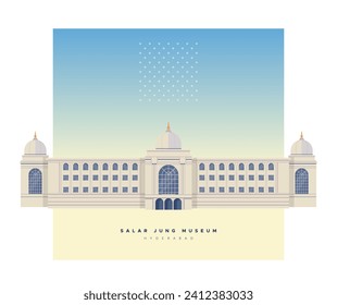 Salar Jung Museum - Hyderabad, Telangana - Stock Illustration as EPS 10 File