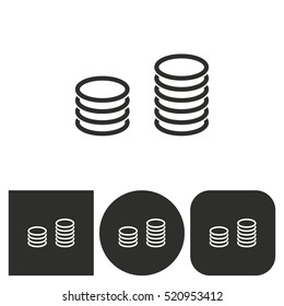 Salary - black and white icons. Vector illustration.