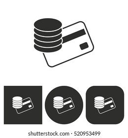 Salary - black and white icons. Vector illustration.