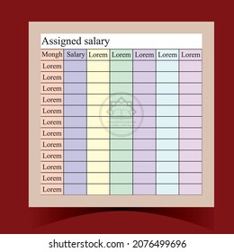 Salary Card Design Standard color Card Design