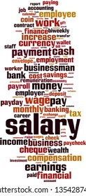 Salary cloud concept. Collage made of words about salary. Vector illustration