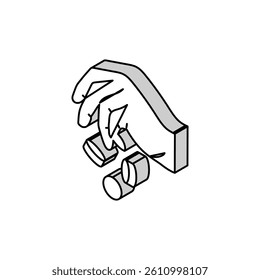 salary coin hand isometric icon vector. salary coin hand sign. isolated symbol illustration
