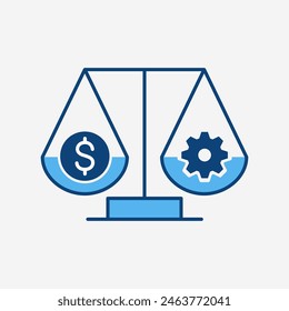 the salary is commensurate with the job icon, money gear scale illustration