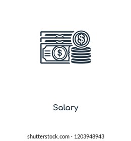 Salary concept line icon. Linear Salary concept outline symbol design. This simple element illustration can be used for web and mobile UI/UX.