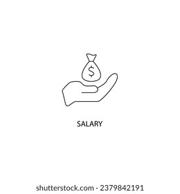 Salary concept line icon. Simple element illustration. Salary concept outline symbol design.