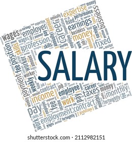 Salary conceptual vector illustration word cloud isolated on white background.