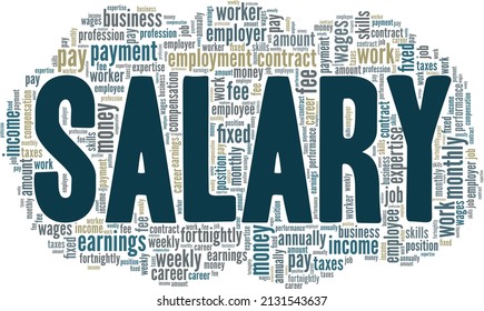 Salary conceptual vector illustration word cloud isolated on white background.