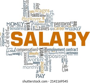 Salary conceptual vector illustration word cloud isolated on white background.