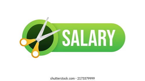 Salary Cut Green Image. Business Concept. Business Icon. Flat Design.