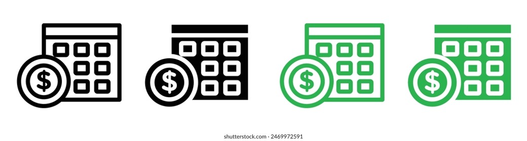 Salary day icon logo set vector