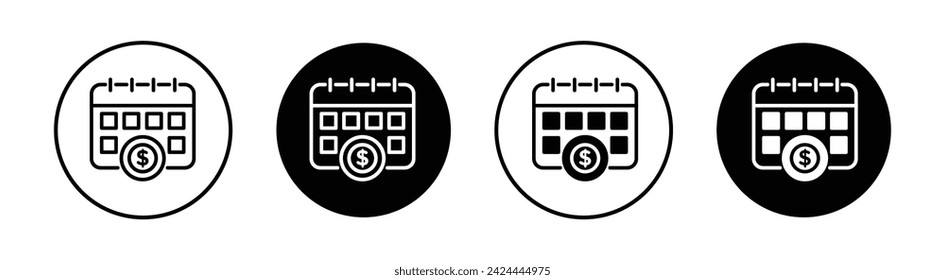 Ilustración de iconos de la línea del vector del día de sueldo.
