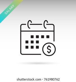 salary day, wage date thin line isolated vector simple icon