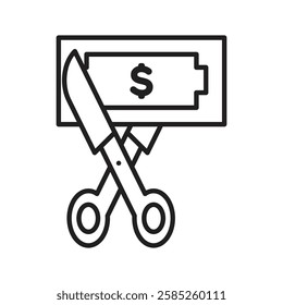 Salary deduction icon Isolated flat vector in outline