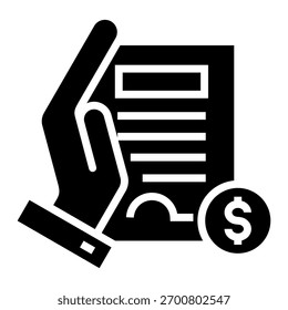 Salary Document Icon Element For Design