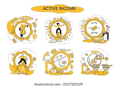 Salary earnings vector illustration. Reward, crown kings, awaits those who navigate journey salary earnings wisely Rich, tapestry luxury, is woven with threads spun from loom salary earnings