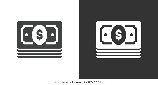 Icono de Salario o Presupuesto Financiero. Icono de la serie de glifos sólidos