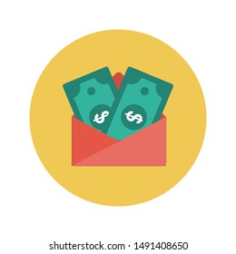 salary glyph flat vector icon
