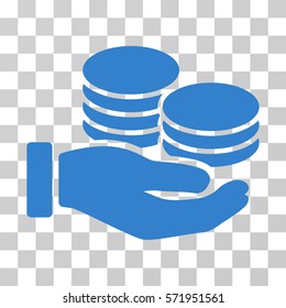 Salary Hand icon. Vector illustration style is flat iconic symbol, cobalt color, transparent background. Designed for web and software interfaces.
