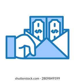 Salary Icon Blue Dualtone Design Vector Illustration