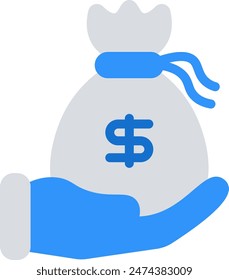 Salary icon blue gray vector design