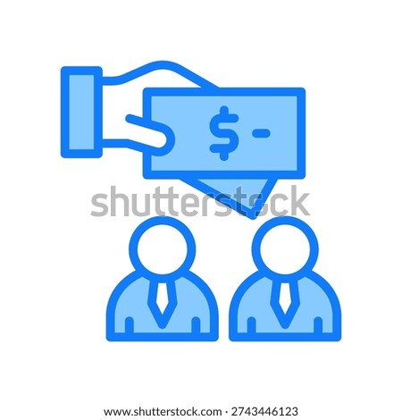 Salary Icon Blue Vector Illustration
