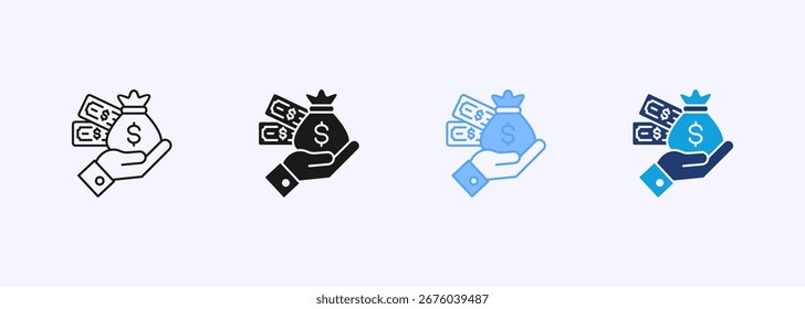 Conjunto de Coleções de Ícones de Salário com Vários Estilos