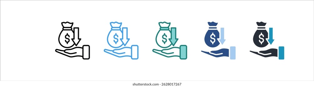 Salary Icon In Different Style Vector