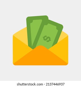 Salary icon in flat style about currency, use for website mobile app presentation