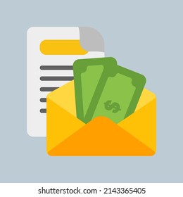 Icono de sueldo en estilo plano, uso para presentación de aplicaciones móviles del sitio web