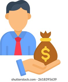 Salary Icon Flat Vector Illustration