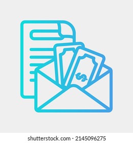 Icono de sueldo en estilo de degradado, uso para presentación de aplicaciones móviles del sitio web