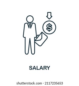 Salary icon. Line element from project development collection. Linear Salary icon sign for web design, infographics and more.