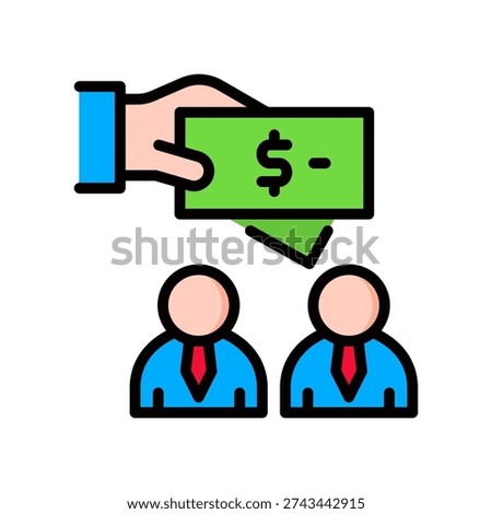 Salary Icon Lineal Color Vector Illustration