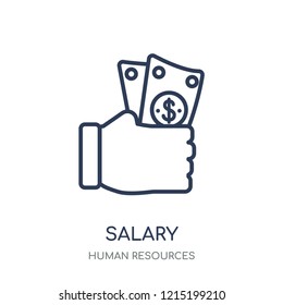 Salary icon. Salary linear symbol design from Human resources collection.