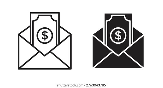 Salary icon linear vector outline, symbol logo design style