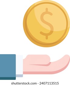 salary icon, money, hand with dollar or popular business icons