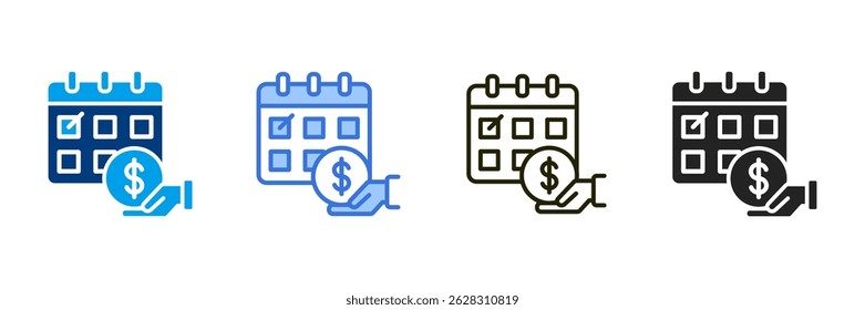 Conjunto de Ícones de Salário Diferente da Coleção de Estilos