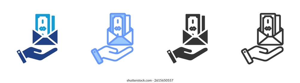 Salary icon set multiple style collection