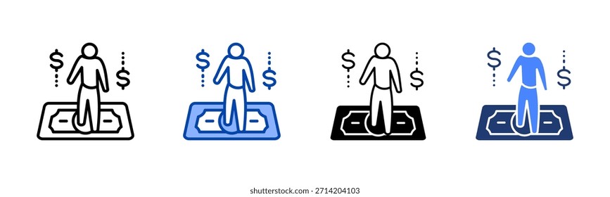 Conjunto de iconos de salario colección de estilo múltiple