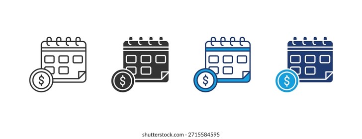 Conjunto de iconos de salario Colección de estilo múltiple
