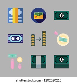 salary icon set. vector set about money and coin stack icons set.
