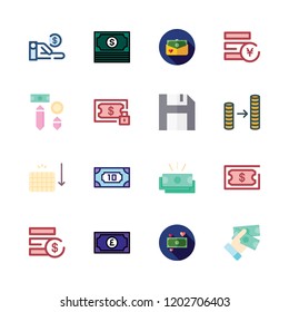 salary icon set. vector set about money, save, yen and dollar icons set.